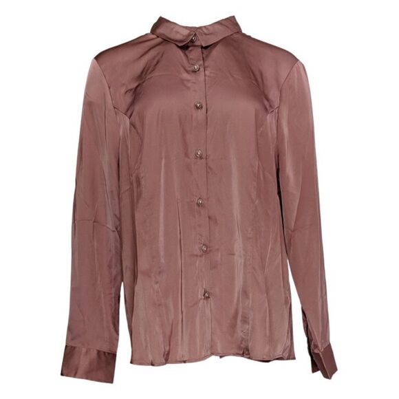 Dennis Basso Stretch Button Front Blouse - Picture 2 of 5